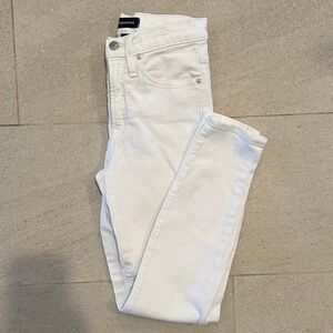 J. Crew Women's Crisp White Skinny Jeans 9” High Rise Toothpick Size 25